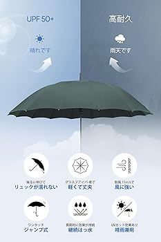 Amazon | VIVICIYY 長傘 メンズ レディース 日傘 傘 超撥水 260T